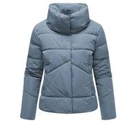 MARIKOO Damen Winterjacke warme kurze Steppjacke mit hohem Kragen Jalliaa 16 Stormy Blue Gr. M
