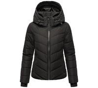 MARIKOO Damen Winterjacke warme Steppjacke mit abnehmbarer Kapuze Samuiaa XVI Black Gr. XL