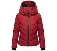 MARIKOO Damen Winterjacke warme Steppjacke mit abnehmbarer Kapuze Samuiaa XVI Dark Red Gr. XS