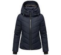 MARIKOO Damen Winterjacke warme Steppjacke mit abnehmbarer Kapuze Samuiaa XVI Navy Gr. XXL