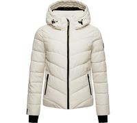 MARIKOO Damen Winterjacke warme Steppjacke mit abnehmbarer Kapuze Samuiaa XVI Offwhite Gr. XXL