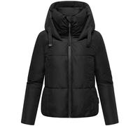 MARIKOO Damen Winterjacke warme Steppjacke mit hohem Kragen und wasserdichtem Verschluss Ninikaa XVI Black Gr. XXL