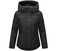 MARIKOO Damen Winterjacke warme Steppjacke mit integrierten Rucksack-Trägern Elira 16 Black Gr. L