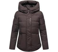 MARIKOO Damen Winterjacke warme Steppjacke mit integrierten Rucksack-Trägern Elira 16 Choco Gr. XS
