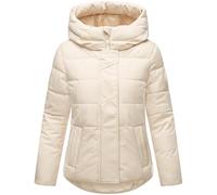 MARIKOO Damen Winterjacke warme Steppjacke mit integrierten Rucksack-Trägern Elira 16 Cream Gr. 3XL