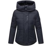 MARIKOO Damen Winterjacke warme Steppjacke mit integrierten Rucksack-Trägern mit Elira 16 Navy Gr. L