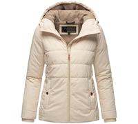 MARIKOO Damen Winterjacke warme Steppjacke mit Kapuze Alemee 16 Cream Gr. L