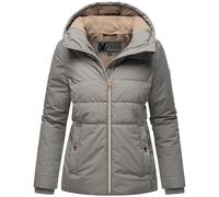 MARIKOO Damen Winterjacke warme Steppjacke mit Kapuze Alemee 16 Grey Gr. S