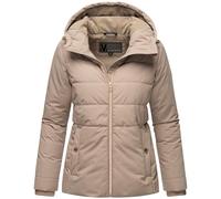 MARIKOO Damen Winterjacke warme Steppjacke mit Kapuze Alemee 16 Taupe Grey Gr. S