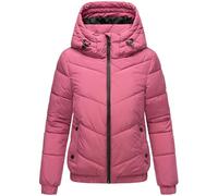 MARIKOO Damen Winterjacke warme Steppjacke mit Kapuze Nayanaa XVI Berry Rouge Gr. XL