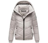 MARIKOO Damen Winterjacke warme Steppjacke mit Kapuze Nayanaa XVI Light Grey Gr. S