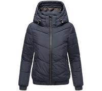 MARIKOO Damen Winterjacke warme Steppjacke mit Kapuze Nayanaa XVI Navy Gr. M