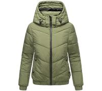 MARIKOO Damen Winterjacke warme Steppjacke mit Kapuze Nayanaa XVI Olive Gr. XXL