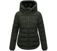MARIKOO Damen Winterjacke warme Steppjacke mit Kapuze Tayenaa 16 Dark Olive Gr. XL
