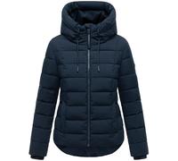 MARIKOO Damen Winterjacke warme Steppjacke mit Kapuze Tayenaa 16 Navy Gr. XXL