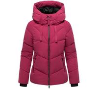 MARIKOO Damen Winterjacke warme Steppjacke mit verstellbarer Kapuze Kwamee 16 Berry Wine Gr. L