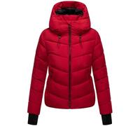 MARIKOO Damen Winterjacke warme Steppjacke mit verstellbarer Kapuze Yukanii XVI Deep Red Gr. XL