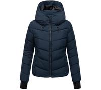 MARIKOO Damen Winterjacke warme Steppjacke mit verstellbarer Kapuze Yukanii XVI Navy Gr. XL