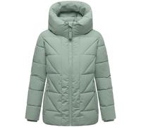 MARIKOO Damen Winterjacke warme Steppjacke Winterjacke mit Raffinierter Steppung Kuschelnasee 16 Smokey Mint Gr. L