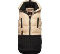 MARIKOO Damen Winterjacke warme Steppweste Kiraraa Beige-Black Gr. L