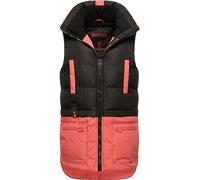 MARIKOO Damen Winterjacke warme Steppweste Kiraraa Black-Rouge Gr. XL