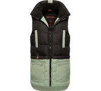 MARIKOO Damen Winterjacke warme Steppweste Kiraraa Black-Smokey Mint Gr. M