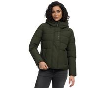 MARIKOO Damen Winterjacke (XS-3XL) - Steppjacke, Schlaufen auf der Innenseite, geringes Eigengewicht, Warme Jacke Frauen - N019 (S, Dark-Olive)