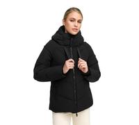 MARIKOO Damen Winterjacke (XS-3XL) - gesteppt, mit fest integrierter Kapuze, 4 Taschen - N078 - Schwarz Größe S - Gr.S