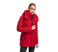 MARIKOO Damen Winterjacke (XS-3XL) - Softshell, mit abnehmbarer Kapuze, Steppung - N103 - DeepRed Größe L - Gr.L