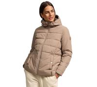 MARIKOO Damen Winterjacke (XS-3XL) - Steppjacke, Kapuze mit Gummizug, im inneren mit Fleecestoff, Warme Jacke Frauen - N026 (XL, Taupe-Grey)