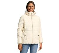 MARIKOO Damen Winterjacke (XS-3XL) - Steppjacke, Kapuze mit Gummizug, im inneren mit Fleecestoff, Warme Jacke Frauen - N026 (M, Cream)