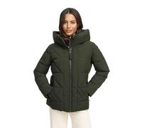 MARIKOO Damen Winterjacke (XS-5XL) - gesteppt, mit Kapuze, fleecegefüttert - N076 - DarOliv Größe XL - Gr.XL