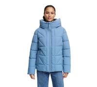 MARIKOO Damen Winterjacke (XS-5XL) - gesteppt, mit Kapuze, fleecegefüttert - N076 - PowBlue Größe S - Gr.S