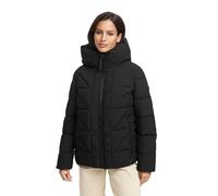 MARIKOO Damen Winterjacke (XS-5XL) - gesteppt, mit Kapuze, fleecegefüttert - N076 - Schwarz Größe S - Gr.S