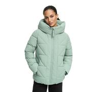 MARIKOO Damen Winterjacke (XS-5XL) - gesteppt, mit Kapuze, fleecegefüttert - N076 - SmoMint Größe M - Gr.M