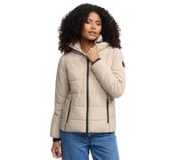 MARIKOO Damen Winterjacke (XS-6XL) - Steppjacke, hochstehender gefütterter Kragen, geringes Eigengewicht, Warme Jacke Frauen - N025 (XS, Taupe-Grey)