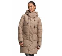 MARIKOO Damen Winterjacke (XS-6XL) - Wasserabweisend, teils mit Fleece, hochstehender Kragen, Steppjacke mit Kapuze, Warme Jacke Frauen - N008