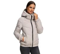 MARIKOO Damen Winterjacke (XS-XXL) - Steppjacke, Kapuze mit Reißverschluss abnehmbar, geringes Eigengewicht, Warme Jacke Frauen - N002 (M, L-Grey)