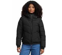 MARIKOO Damen Winterjacke (XS-XXL) - Abnehmbare Kapuze, hoher Kragen, 4 Taschen, leichte Steppjacke, Warme Jacke Frauen - N002 (S, Schwarz)