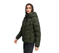 MARIKOO Damen Winterjacke (XS-XXL) - gesteppt, abnehmbare Kapuze, 6 Taschen - N091 - DarkOliv Größe XS - Gr.XS