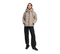 MARIKOO Damen Winterjacke (XS-XXL) - gesteppt, abnehmbare Kapuze, 6 Taschen - N091 - TaupGray Größe M - Gr.M