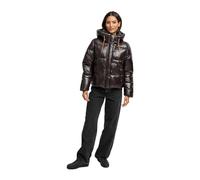 MARIKOO Damen Winterjacke (XS-XXL) - gesteppt, abnehmbare Kapuze, Magnetverschlussleiste - N097 - Choco Größe XXL - Gr.XXL
