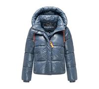 MARIKOO Damen Winterjacke (XS-XXL) - gesteppt, abnehmbare Kapuze, Magnetverschlussleiste - N097 - DustyBlue Größe L - Gr.L