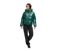 MARIKOO Damen Winterjacke (XS-XXL) - gesteppt, abnehmbare Kapuze, Magnetverschlussleiste - N097 - Evergreen Größe XL - Gr.XL