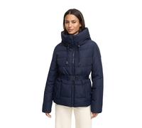 MARIKOO Damen Winterjacke (XS-XXL) - gesteppt, mit Kapuze, Taillengürtel - N073 - Navy Größe S - Gr.S