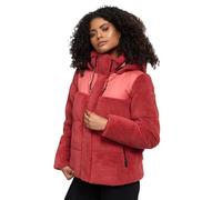 MARIKOO Damen Winterjacke (XS-XXL) - hochstehender und gefütterter Kragen, 4 Taschen, große Kapuze, Teddy-Puffer-Jacke, Warme Jacke Frauen - N030 (M, Rouge)