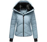 MARIKOO Damen Winterjacke (XS-XXL) - leicht, 4 Taschen, Kapuze mit Reißverschluss abnehmbar, Steppjacke, Warme Jacke Frauen - N007 (XS, P-Blue)