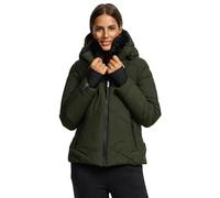 Winterjacke MARIKOO "Simaraa", Damen, Gr. XL, grün (schwarz olive), Obermaterial: 100% Polyester; Innenmaterial: 100% Polyester; Kunstfell: 100% Polyester, Jacken, mit abnehmbarem Kunstfellkragen (448