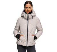 MARIKOO Damen Winterjacke (XS-XXL) - leicht, 4 Taschen, Kapuze mit Reißverschluss abnehmbar, Steppjacke, Warme Jacke Frauen - N007 (M, L-Grey)