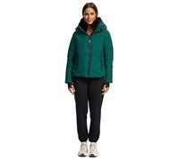 MARIKOO Damen Winterjacke (XS-XXL) - leicht, 4 Taschen, Kapuze mit Reißverschluss abnehmbar, Steppjacke, Warme Jacke Frauen - N007 (L, Evergreen)